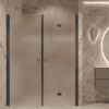 Alcove shower screen Hietakari Forma 322, black frame, super bright satin glass Alcove shower screen Hietakari Forma 322, black frame, super bright satin glass