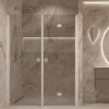 Alcove shower screen Hietakari Forma 322, white frame, grey tinted glass Alcove shower screen Hietakari Forma 322, white frame, grey tinted glass