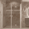 Alcove shower screen Hietakari Forma 322, white frame, bronze tinted glass Alcove shower screen Hietakari Forma 322, white frame, bronze tinted glass