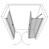 Alcove shower screen Hietakari Forma 323, hinged door + hinged door with fixed part – view 4 Alcove shower screen Hietakari Forma 323, hinged door + hinged door with fixed part – 4