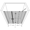 Alcove shower screen Hietakari Forma 324, hinged door + folding door with fixed part – view 3 Alcove shower screen Hietakari Forma 324, hinged door + folding door with fixed part – 3