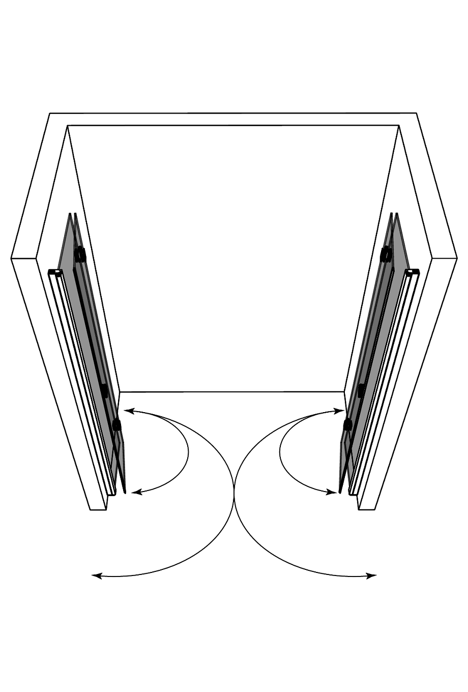 Alcove shower screen Hietakari Forma 325, folding door + folding door – 4