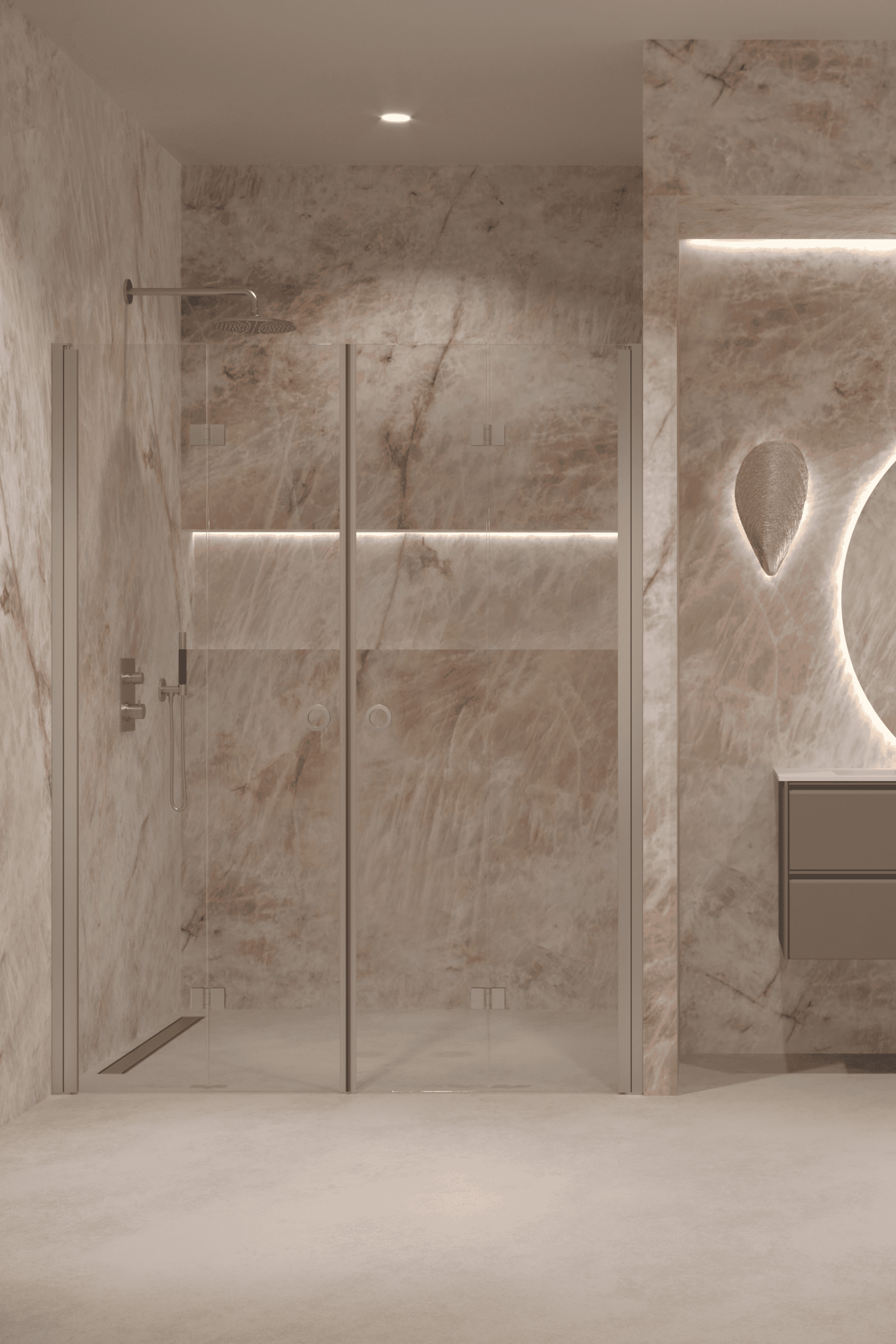 Alcove shower screen Hietakari Forma 325, folding door + folding door – 5