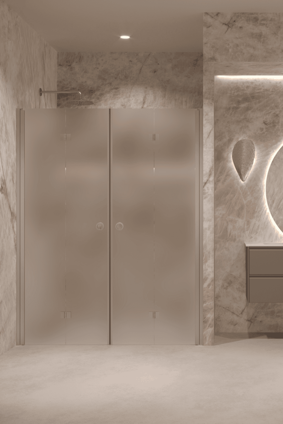 Alcove shower screen Hietakari Forma 325, aluminium frame, super bright satin glass Alcove shower screen Hietakari Forma 325, aluminium frame, super bright satin glass