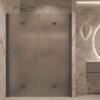 Alcove shower screen Hietakari Forma 325, Cocoa frame, grey satin glass Alcove shower screen Hietakari Forma 325, Cocoa frame, grey satin glass