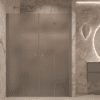 Alcove shower screen Hietakari Forma 325, Mocha frame, grey satin glass Alcove shower screen Hietakari Forma 325, Mocha frame, grey satin glass
