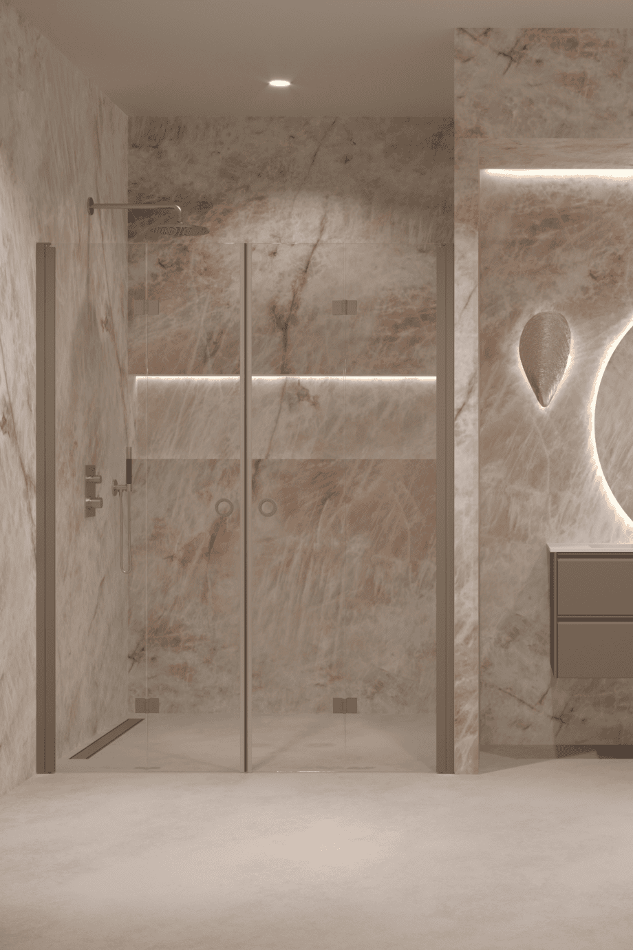 Alcove shower screen Hietakari Forma 325, folding door + folding door – view 8 Alcove shower screen Hietakari Forma 325, folding door + folding door – 8