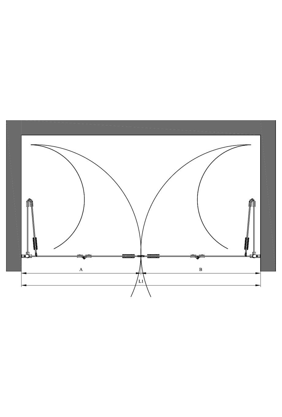 Alcove shower screen Hietakari Forma 325, folding door + folding door – 2