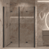 Alcove shower screen Hietakari Forma 325, black frame, grey tinted glass Alcove shower screen Hietakari Forma 325, black frame, grey tinted glass