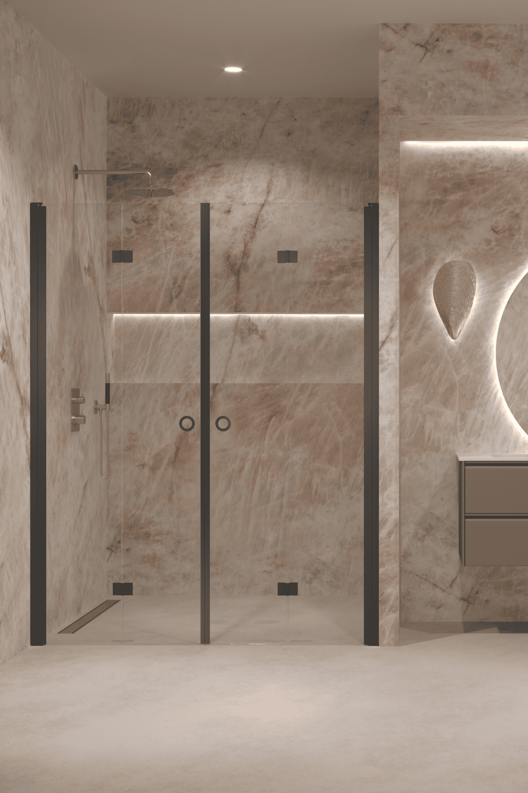 Alcove shower screen Hietakari Forma 325, folding door + folding door – 6