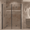 Alcove shower screen Hietakari Forma 325, black frame, bronze tinted glass Alcove shower screen Hietakari Forma 325, black frame, bronze tinted glass