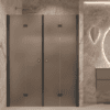 Alcove shower screen Hietakari Forma 325, black frame, brown satin glass Alcove shower screen Hietakari Forma 325, black frame, brown satin glass