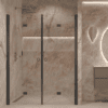 Alcove shower screen Hietakari Forma 325, black frame, super bright glass Alcove shower screen Hietakari Forma 325, black frame, super bright glass