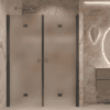 Alcove shower screen Hietakari Forma 325, black frame, super bright satin glass Alcove shower screen Hietakari Forma 325, black frame, super bright satin glass