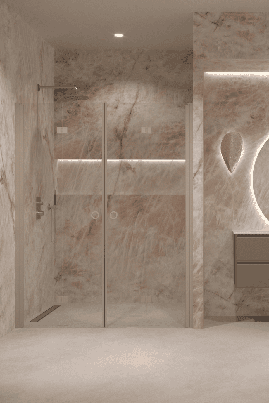 Alcove shower screen Hietakari Forma 325, folding door + folding door – view 7 Alcove shower screen Hietakari Forma 325, folding door + folding door – 7