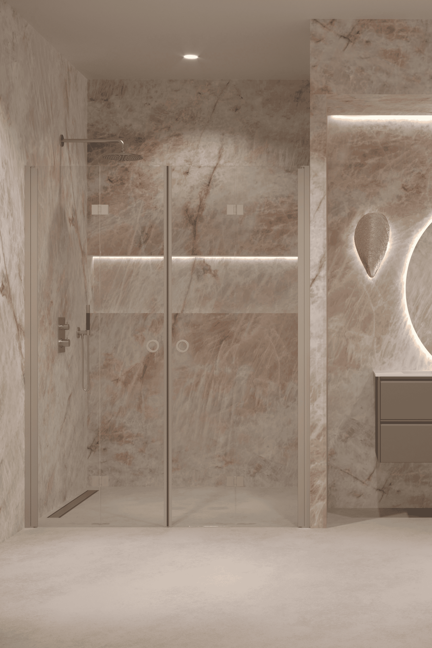Alcove shower screen Hietakari Forma 325, folding door + folding door – 7