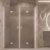 Alcove shower screen Hietakari Forma 325, white frame, grey satin glass Alcove shower screen Hietakari Forma 325, white frame, grey satin glass