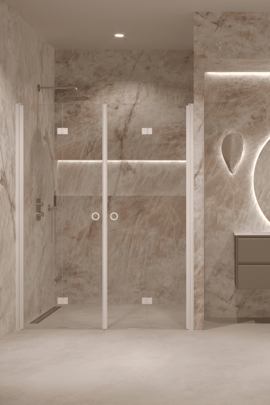 Alcove shower screen Hietakari Forma 325, folding door + folding door Alcove shower screen Hietakari Forma 325, folding door + folding door