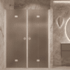 Alcove shower screen Hietakari Forma 325, white frame, brown satin glass Alcove shower screen Hietakari Forma 325, white frame, brown satin glass
