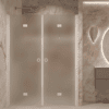 Alcove shower screen Hietakari Forma 325, white frame, satin frosted glass Alcove shower screen Hietakari Forma 325, white frame, satin frosted glass