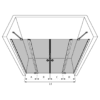Alcove shower screen Hietakari Forma 328, hinged door with fixed part + hinged door with fixed part – view 3 Alcove shower screen Hietakari Forma 328, hinged door with fixed part + hinged door with fixed part – 3