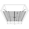 Alcove shower screen Hietakari Forma 329, hinged door with fixed part + folding door with fixed part – view 3 Alcove shower screen Hietakari Forma 329, hinged door with fixed part + folding door with fixed part – 3