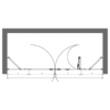 Alcove shower screen Hietakari Forma 329, hinged door with fixed part + folding door with fixed part – view 2 Alcove shower screen Hietakari Forma 329, hinged door with fixed part + folding door with fixed part – 2