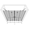 Alcove shower screen Hietakari Forma 330, folding door with fixed part + folding door with fixed part – view 3 Alcove shower screen Hietakari Forma 330, folding door with fixed part + folding door with fixed part – 3