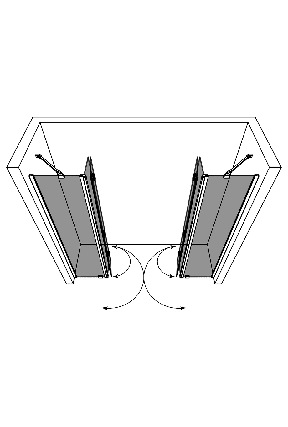 Alcove shower screen Hietakari Forma 330, folding door with fixed part + folding door with fixed part – 4