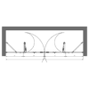 Alcove shower screen Hietakari Forma 330, folding door with fixed part + folding door with fixed part – view 2 Alcove shower screen Hietakari Forma 330, folding door with fixed part + folding door with fixed part – 2