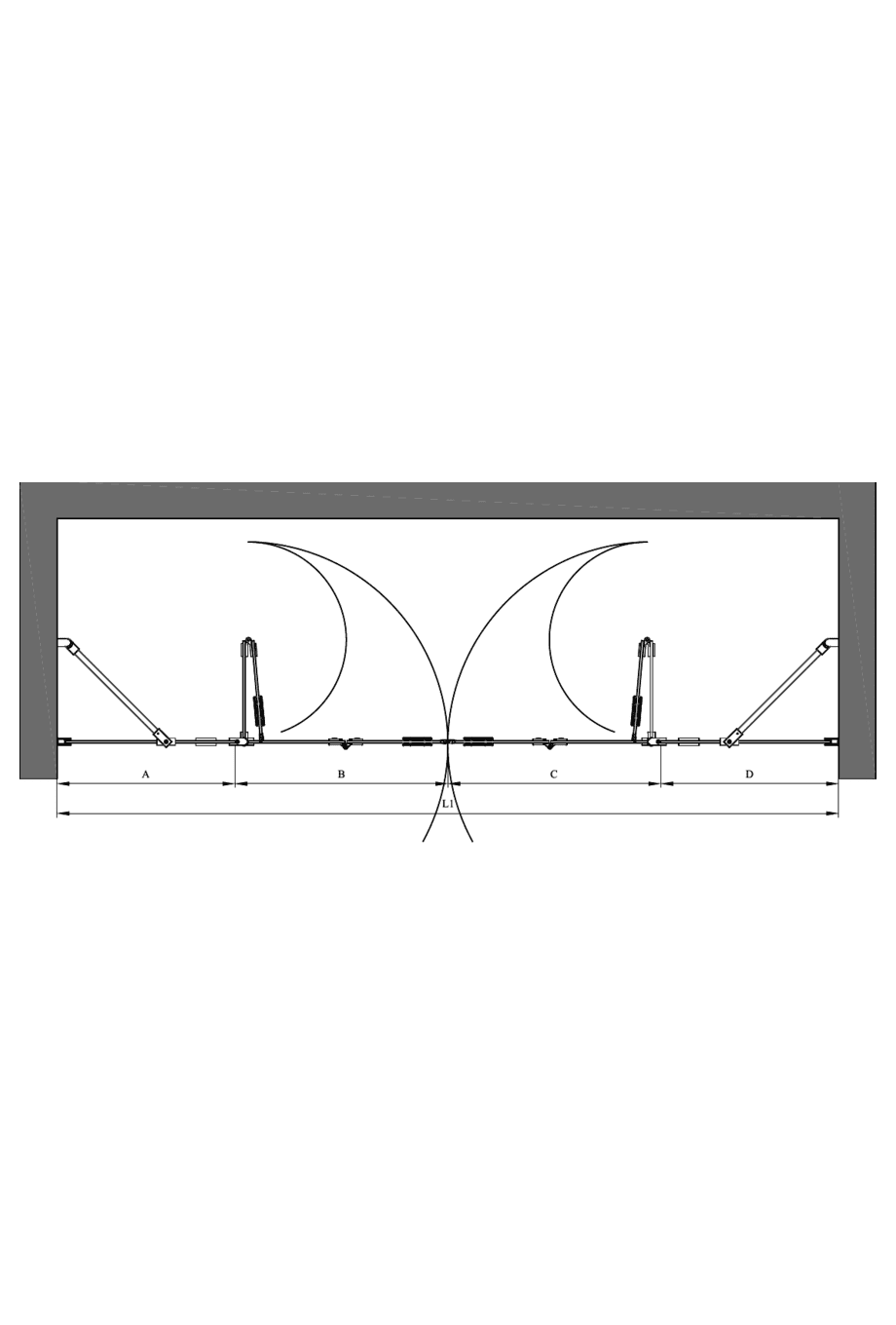 Alcove shower screen Hietakari Forma 330, folding door with fixed part + folding door with fixed part – 2