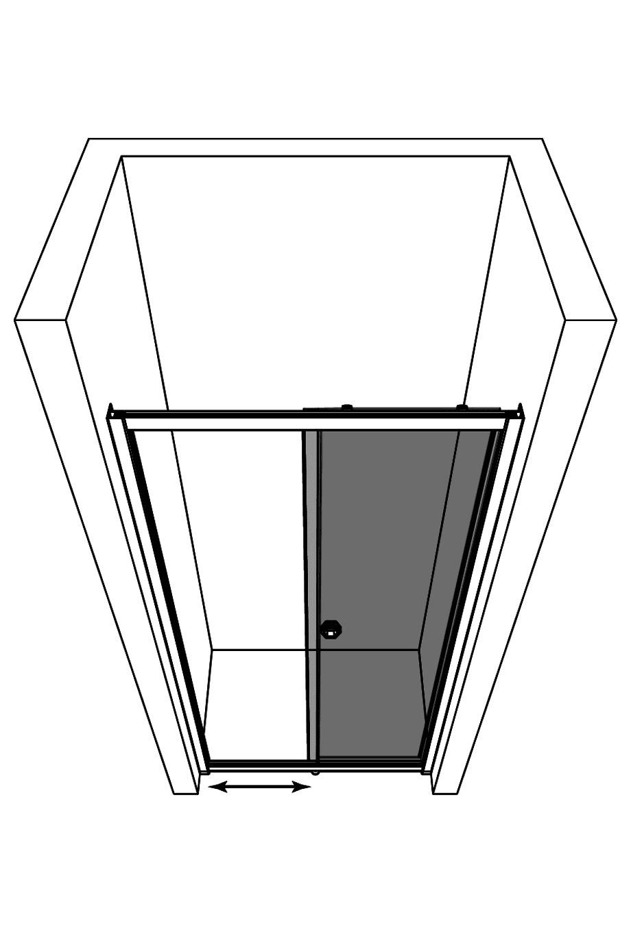 Alcove shower screen Hietakari Forma 462, fixed wall + sliding door – 3