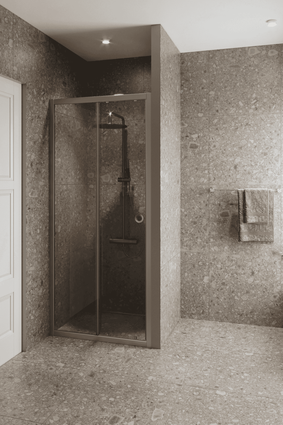 Alcove shower screen Hietakari Forma 462, aluminium frame, clear glass Alcove shower screen Hietakari Forma 462, aluminium frame, clear glass