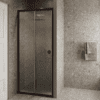 Alcove shower screen Hietakari Forma 462, Cocoa frame, Chinchilla patterned glass Alcove shower screen Hietakari Forma 462, Cocoa frame, Chinchilla patterned glass