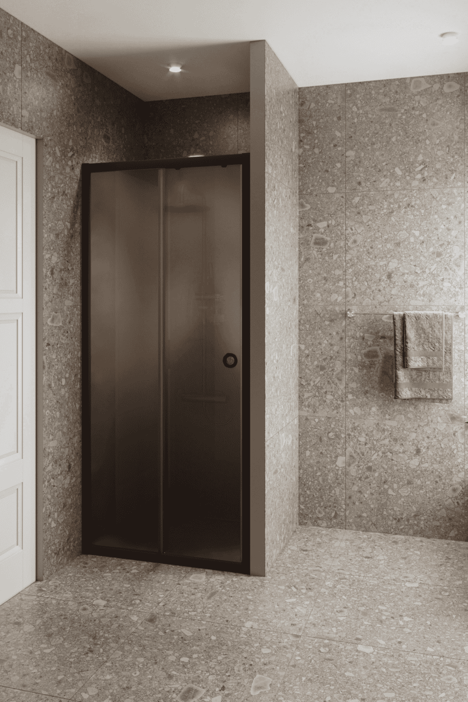 Alcove shower screen Hietakari Forma 462, Cocoa frame, brown satin glass Alcove shower screen Hietakari Forma 462, Cocoa frame, brown satin glass