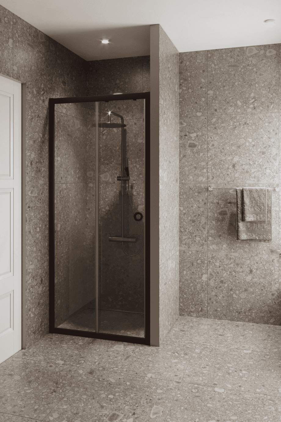 Alcove shower screen Hietakari Forma 462, Cocoa frame, super bright glass Alcove shower screen Hietakari Forma 462, Cocoa frame, super bright glass