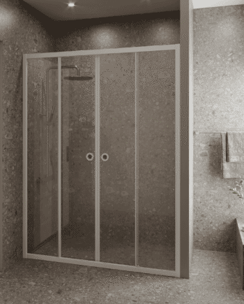 Alcove shower screen Hietakari Forma 464, fixed wall + fixed wall + sliding door + sliding door
