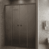 Alcove shower screen Hietakari Forma 464, Mocha frame, grey satin glass Alcove shower screen Hietakari Forma 464, Mocha frame, grey satin glass
