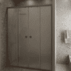 Alcove shower screen Hietakari Forma 464, Mocha frame, satin frosted glass Alcove shower screen Hietakari Forma 464, Mocha frame, satin frosted glass