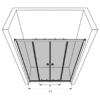 Alcove shower screen Hietakari Forma 464, fixed wall + fixed wall + sliding door + sliding door – view 2 Alcove shower screen Hietakari Forma 464, fixed wall + fixed wall + sliding door + sliding door – 2