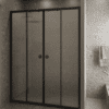 Alcove shower screen Hietakari Forma 464, black frame, Chinchilla patterned glass Alcove shower screen Hietakari Forma 464, black frame, Chinchilla patterned glass