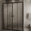 Alcove shower screen Hietakari Forma 464, black frame, reeded glass Alcove shower screen Hietakari Forma 464, black frame, reeded glass