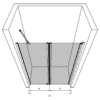 Alcove shower screen Hietakari Infinia 237 – 3D drawing Alcove shower screen Hietakari Infinia 237, fixed wall + hinged door – 3