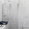 Alcove shower screen Hietakari Infinia 237, aluminium frame, clear glass Alcove shower screen Hietakari Infinia 237, fixed wall + hinged door – 4