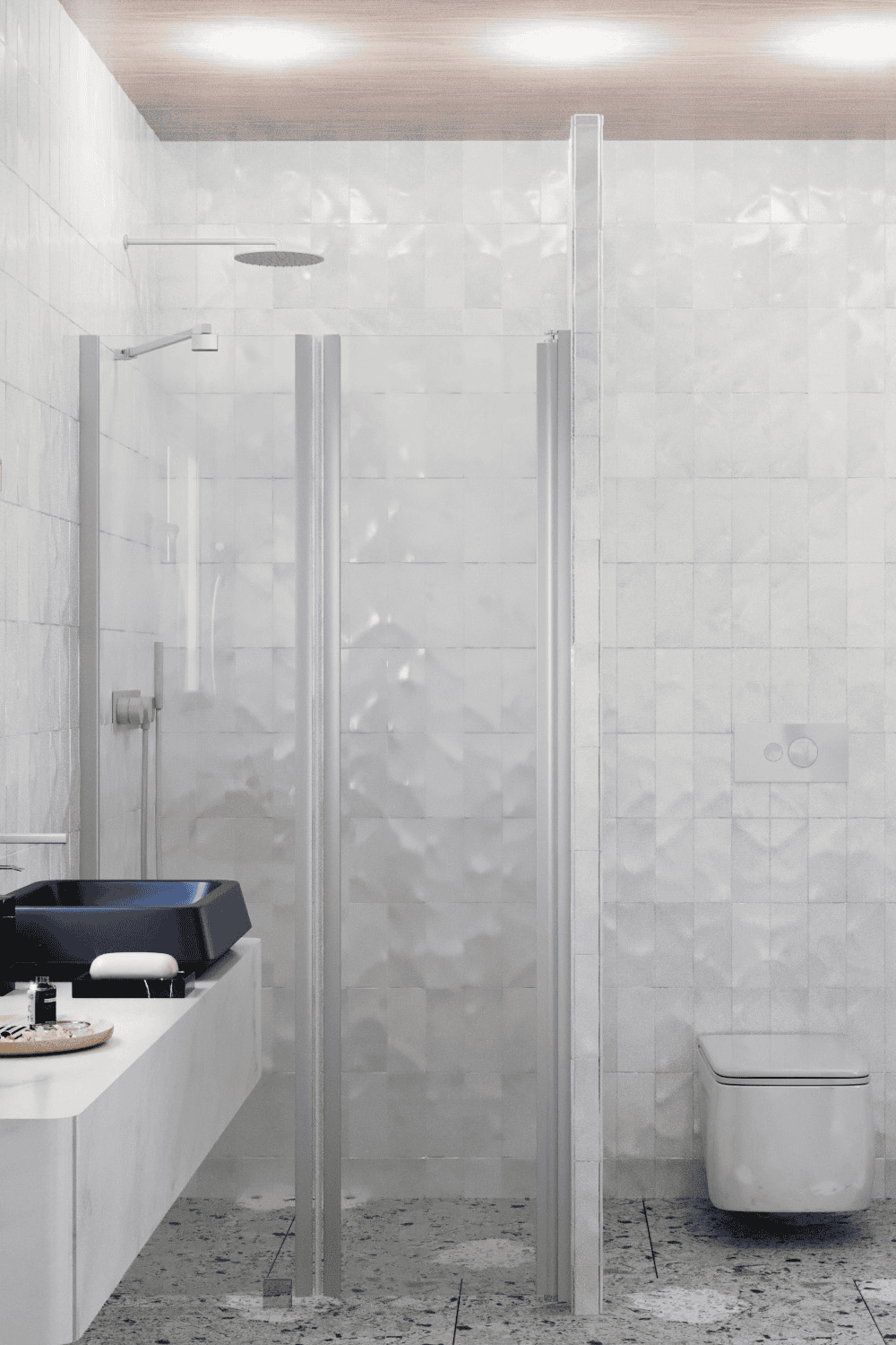 Alcove shower screen Hietakari Infinia 237, fixed wall + hinged door – 4