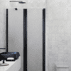 Alcove shower screen Hietakari Infinia 237, black frame, Chinchilla patterned glass Alcove shower screen Hietakari Infinia 237, black frame, Chinchilla patterned glass