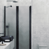 Alcove shower screen Hietakari Infinia 237, black frame, satin frosted glass Alcove shower screen Hietakari Infinia 237, black frame, satin frosted glass