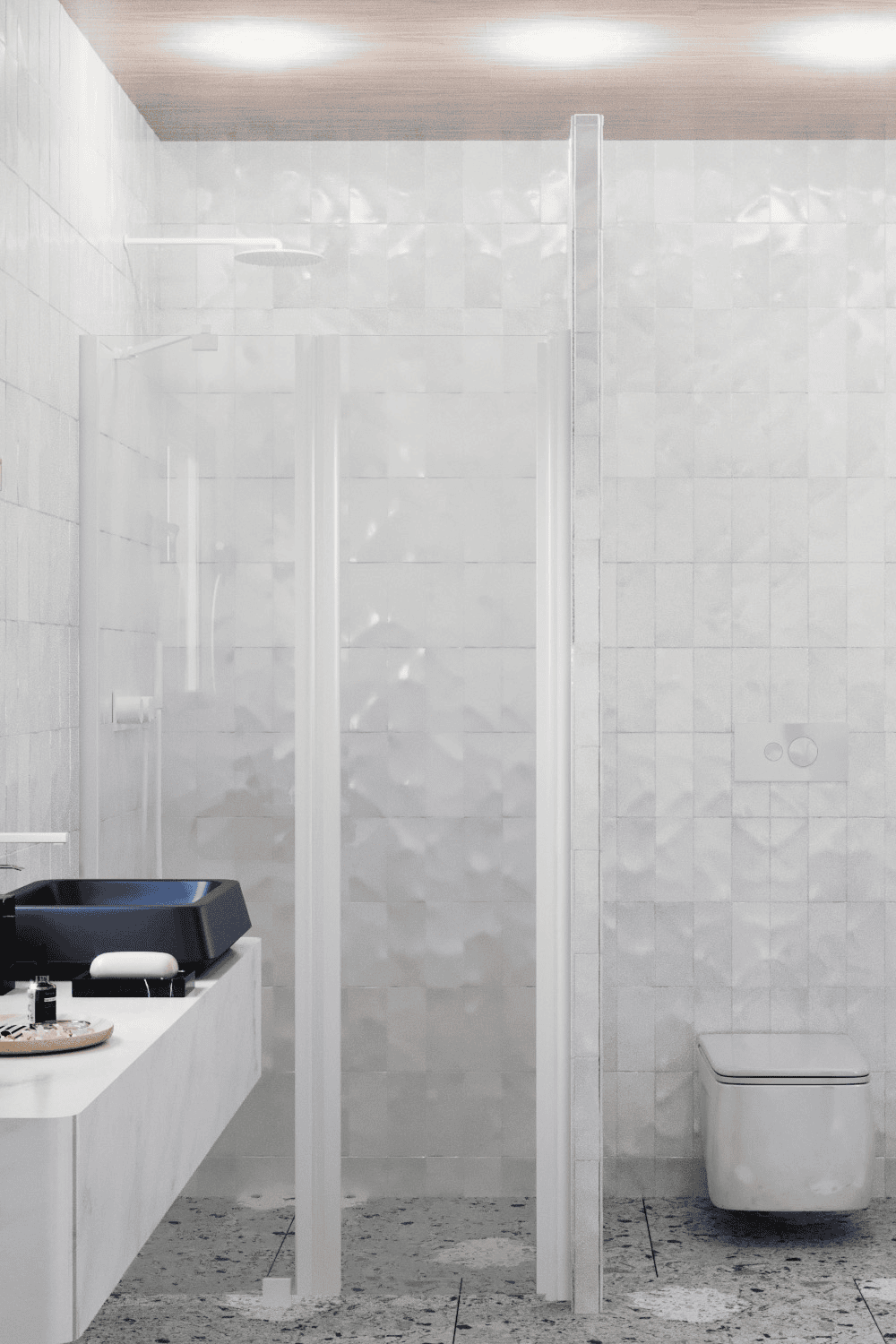 Alcove shower screen Hietakari Infinia 237, fixed wall + hinged door