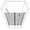 Alcove shower screen Hietakari Infinia 238 – 3D drawing