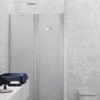 Alcove shower screen Hietakari Infinia 238, aluminium frame, Chinchilla patterned glass